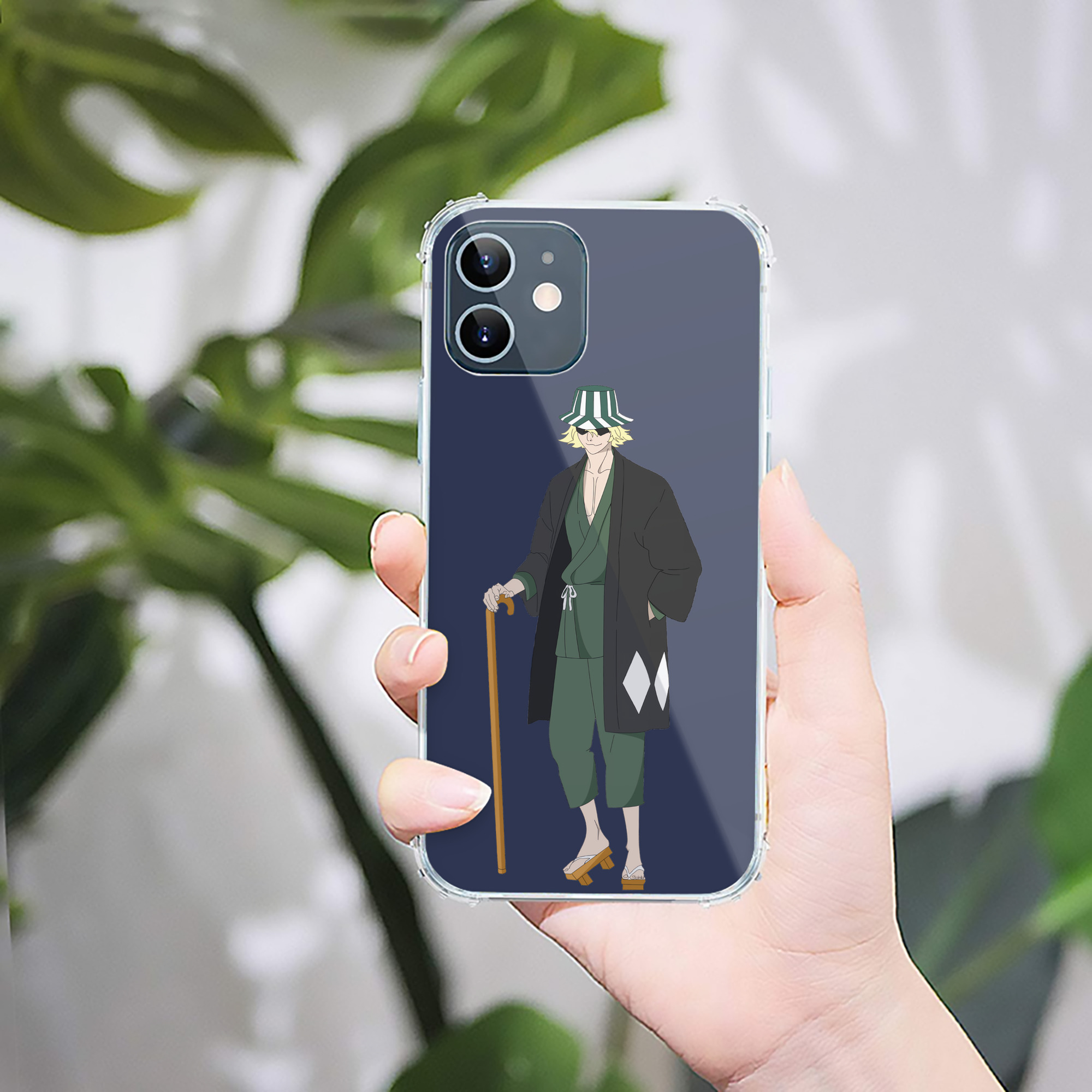 （画像用） "ブリーチ 浦原 喜助（うらはら きすけ） BLEACH Urahara Kisuke " 【iPhone 12シリーズ対応】透明スマホケース（クリアソフトケース）